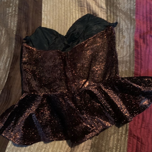 Vintage black velvet strapless top - Picture 7 of 9